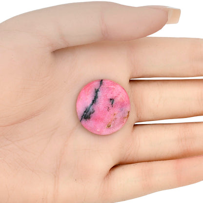 Rhodonite 24.49x24.49x5 mm Round Gemstone LS03050-50