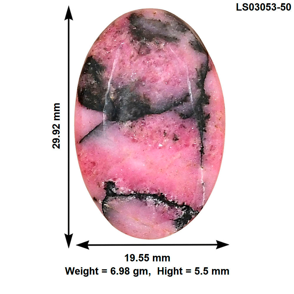 Rhodonite 29.92x19.55x5.5 mm Oval Gemstone LS03053-50