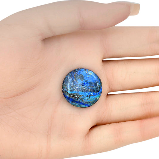 Azurite 22.8x22.8x5 mm Round Gemstone LS03144-52