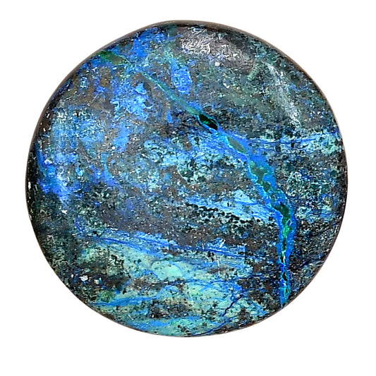 Azurite 28x28x5.5 mm Round Gemstone LS03145-52