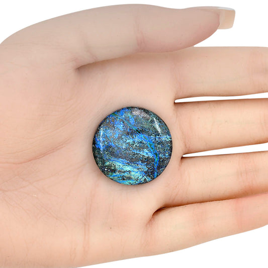 Azurite 28x28x5.5 mm Round Gemstone LS03145-52