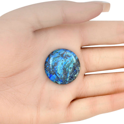 Azurite 26x26x6 mm Round Gemstone LS03146-52