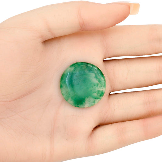 Nephrite Jade 26.3x26.3x4.7 mm Round Gemstone LS03341-55