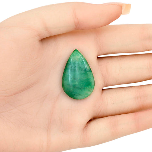 Nephrite Jade 30.6x20x5 mm Pear Gemstone LS03342-55