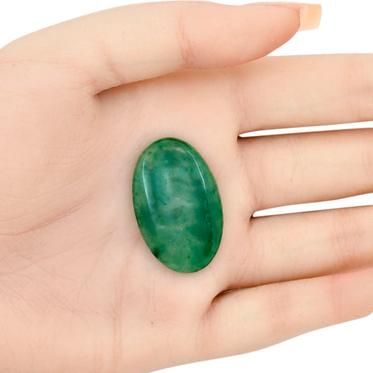 Nephrite Jade 33.5x21.2x5 mm Oval Gemstone LS03348-55