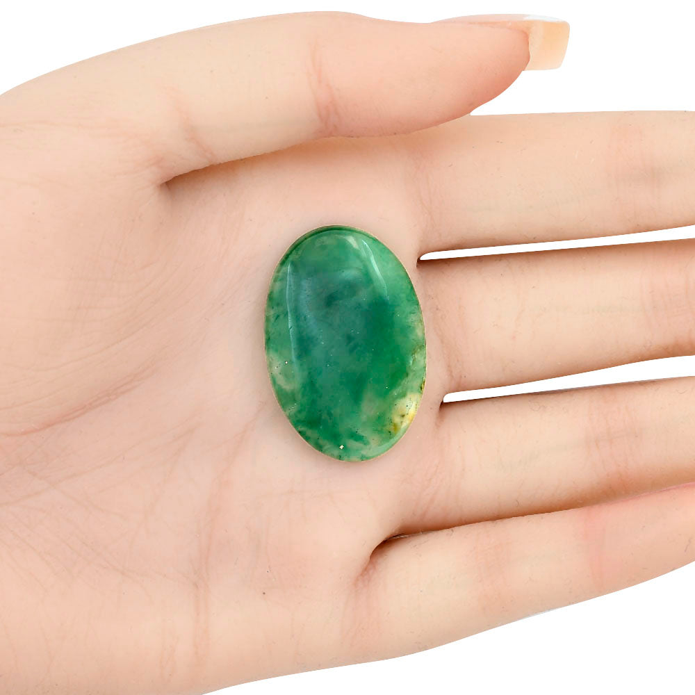Nephrite Jade 32.2x21.7x5 mm Oval Gemstone LS03363-55