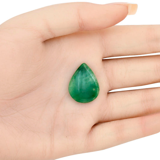 Nephrite Jade 23.6x18.3x5 mm Pear Gemstone LS03375-55