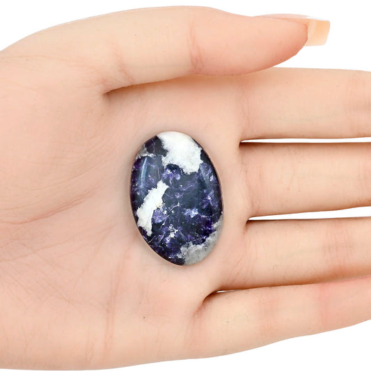 Purple Lepidolite 34x23.2x5.4 mm Oval Gemstone LS03385-56