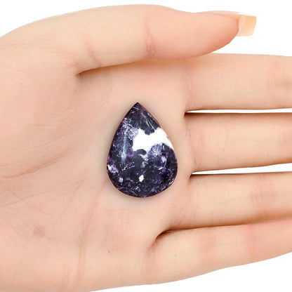 Purple Lepidolite 30.25x22.45x5.5 mm Pear Gemstone LS03401-56