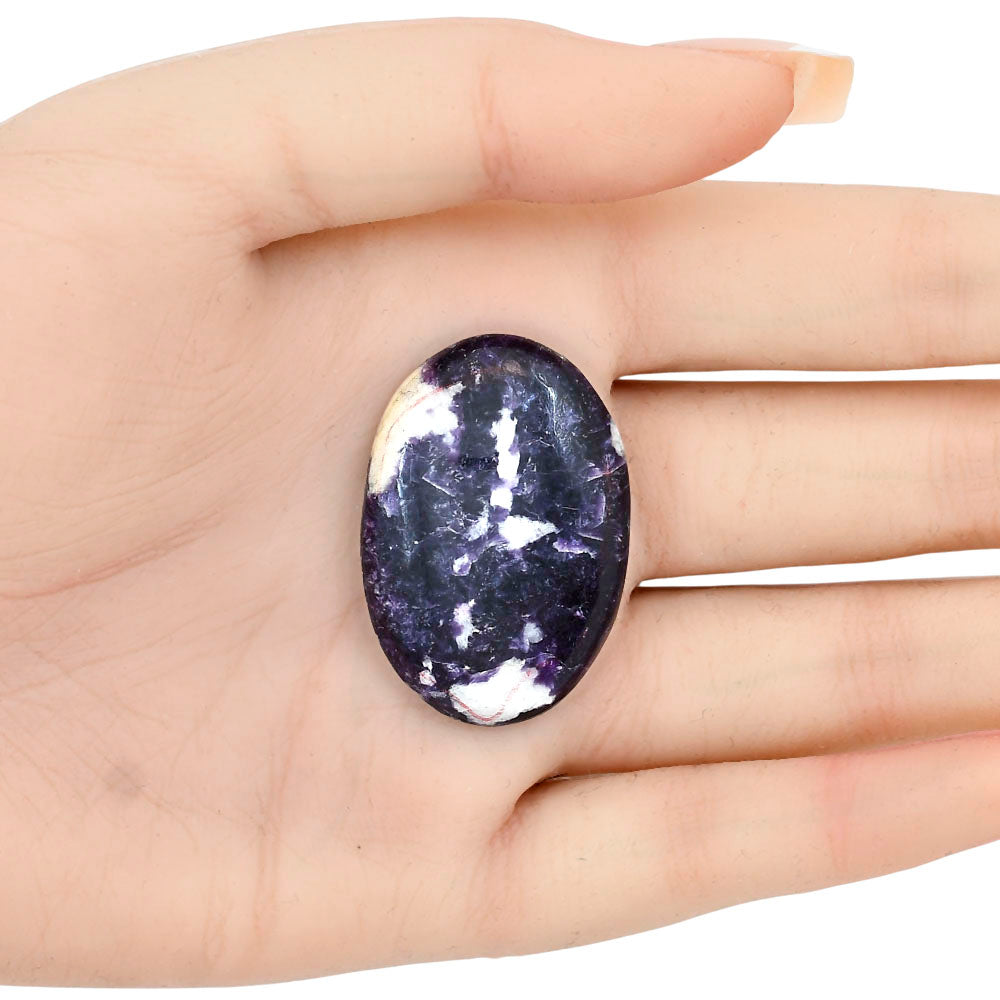 Purple Lepidolite 37x25.25x6 mm Oval Gemstone LS03403-56