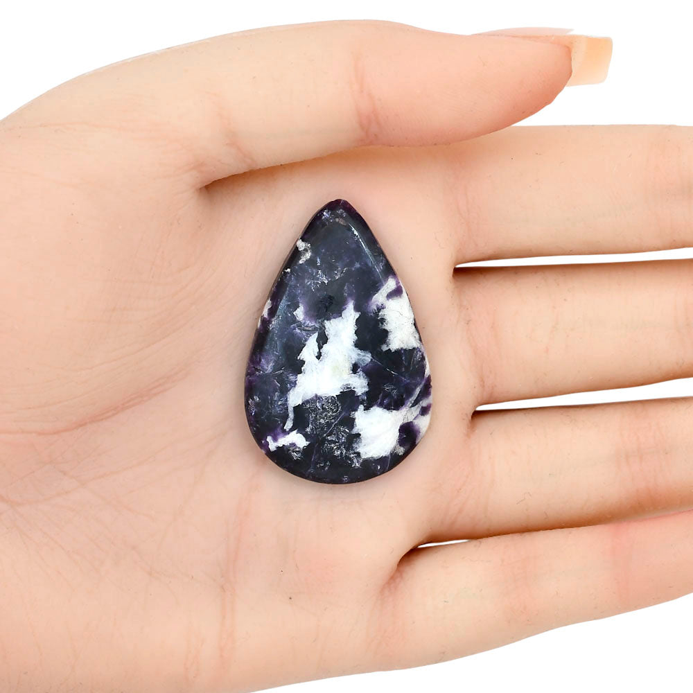 Purple Lepidolite 38.7x25.5x5 mm Pear Gemstone LS03409-56