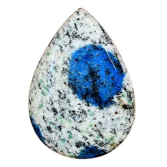 K2 Blue - Azurite In Quartz 33.45x23.72x5.6 mm Pear Gemstone LS03410-57