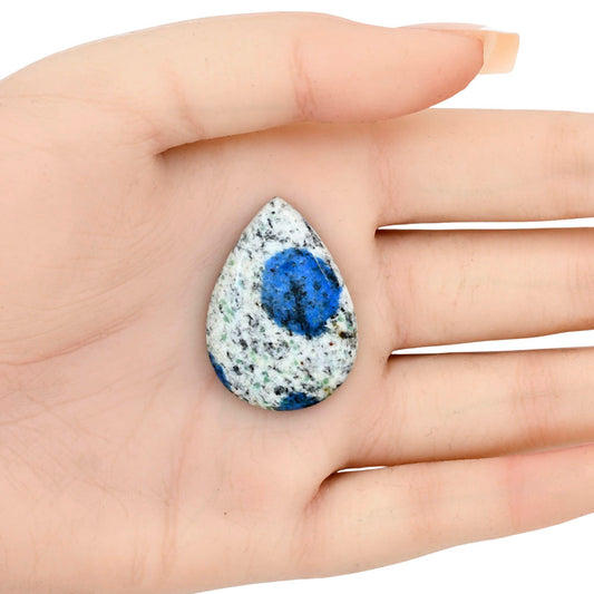 K2 Blue - Azurite In Quartz 33.45x23.72x5.6 mm Pear Gemstone LS03410-57