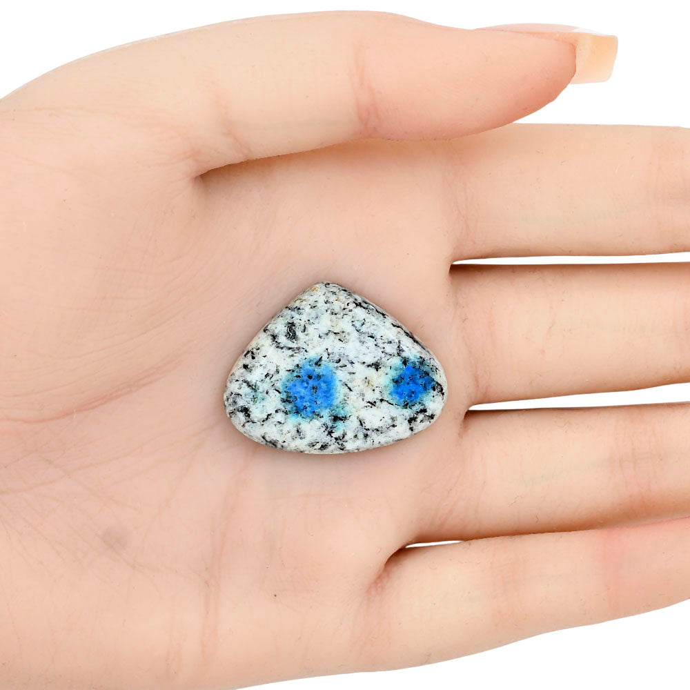 K2 Blue - Azurite In Quartz 30x23.12x5.4 mm Heart Gemstone LS03415-57