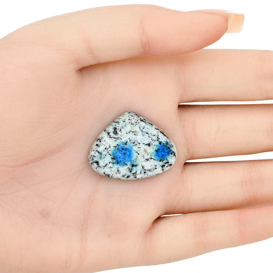 K2 Blue - Azurite In Quartz 30x23.12x5.4 mm Heart Gemstone LS03415-57