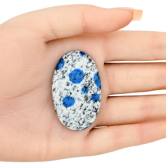 K2 Blue - Azurite In Quartz 46.23x28.47x5.9 mm Oval Gemstone LS03418-57