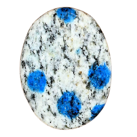 K2 Blue - Azurite In Quartz 35.77x26.71x4.6 mm Oval Gemstone LS03420-57