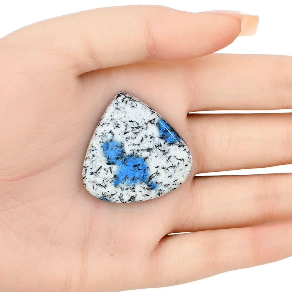 K2 Blue - Azurite In Quartz 35.07x34.81x16.3mm Heart Gemstone LS03422-57