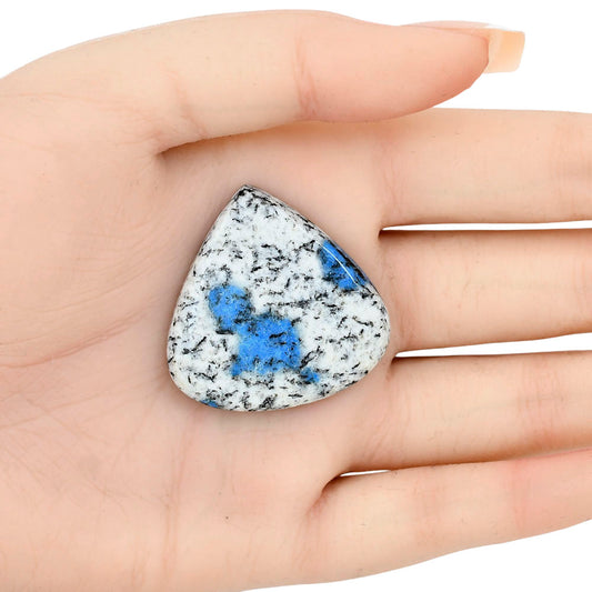 K2 Blue - Azurite In Quartz 35.07x34.81x16.3mm Heart Gemstone LS03422-57