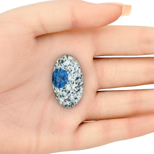 K2 Blue - Azurite In Quartz 31.06x18x5.75 mm Oval Gemstone LS03423-57