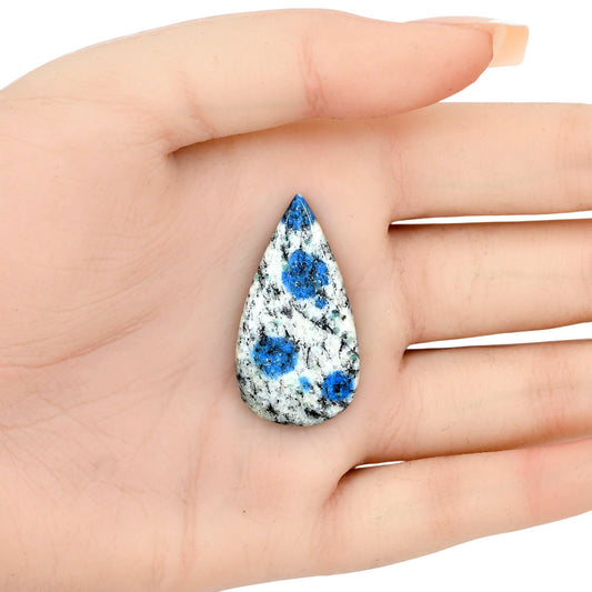 K2 Blue - Azurite In Quartz 36.38x19.47x4.1 mm Pear Gemstone LS03429-57