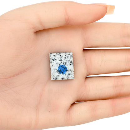 K2 Blue - Azurite In Quartz 19.26x16.29x5.5 mm Baguette Gemstone LS03433-57