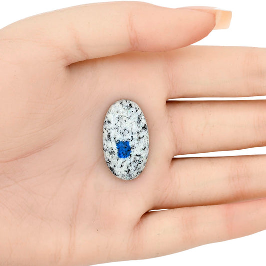 K2 Blue - Azurite In Quartz 27.7x15.8x5.6 mm Oval Gemstone LS03435-57