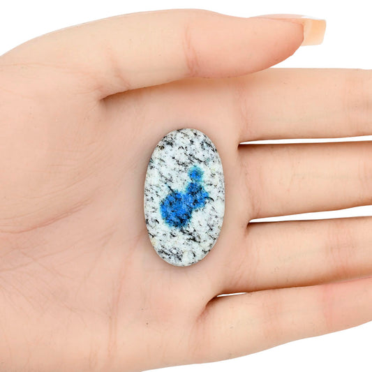 K2 Blue - Azurite In Quartz 34.34x20.14x5.8 mm Oval Gemstone LS03436-57