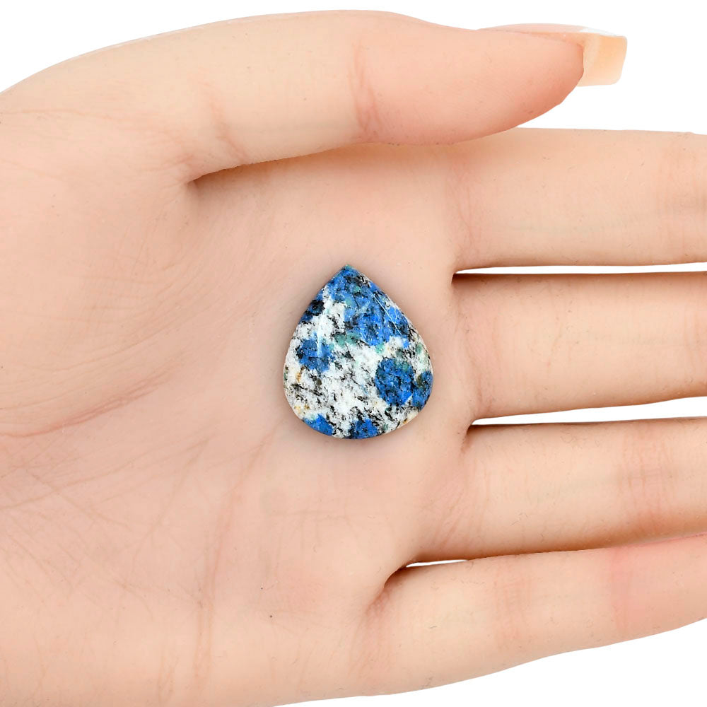 K2 Blue - Azurite In Quartz 22.61x19.2x4.3 mm Pear Gemstone LS03437-57