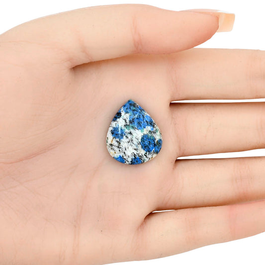 K2 Blue - Azurite In Quartz 22.61x19.2x4.3 mm Pear Gemstone LS03437-57
