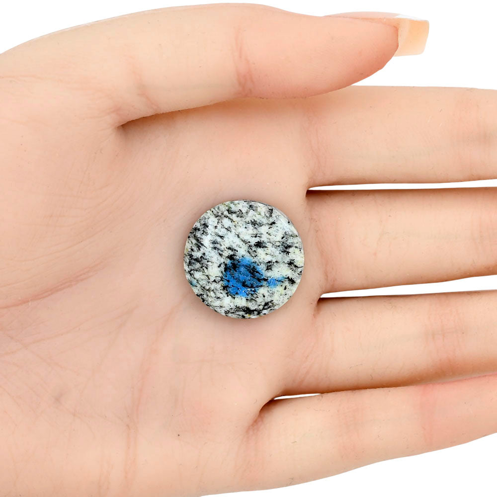 K2 Blue - Azurite In Quartz 21.65x21.65x4.65mm Round Gemstone LS03443-57
