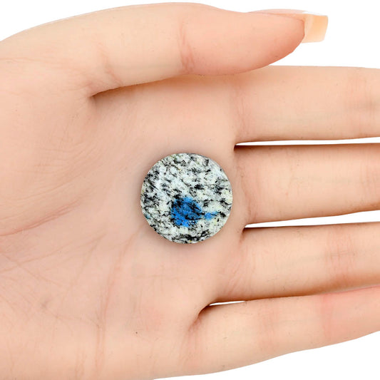 K2 Blue - Azurite In Quartz 21.65x21.65x4.65mm Round Gemstone LS03443-57