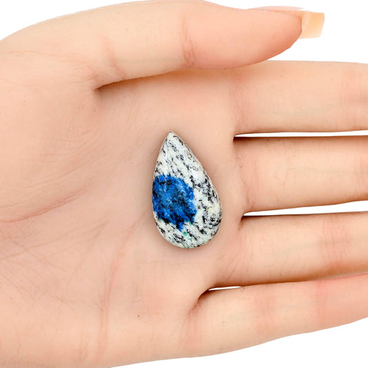 K2 Blue - Azurite In Quartz 29.45x16.6x6.6 mm Pear Gemstone LS03445-57