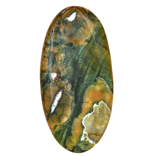 Rhyolite - Rainforest Jasper 37.55x18.65x5.5 mm Oval Gemstone LS03463-58