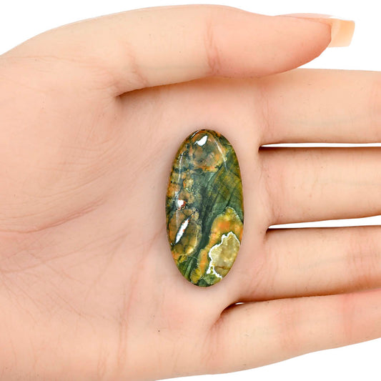 Rhyolite - Rainforest Jasper 37.55x18.65x5.5 mm Oval Gemstone LS03463-58