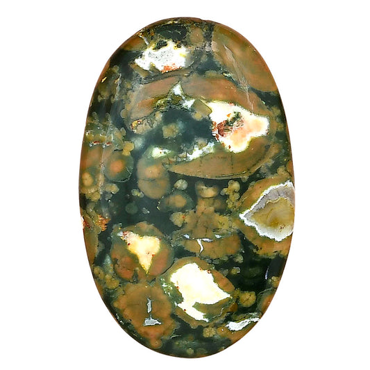 Rhyolite - Rainforest Jasper 39.1x24.75x6 mm Oval Gemstone LS03472-58