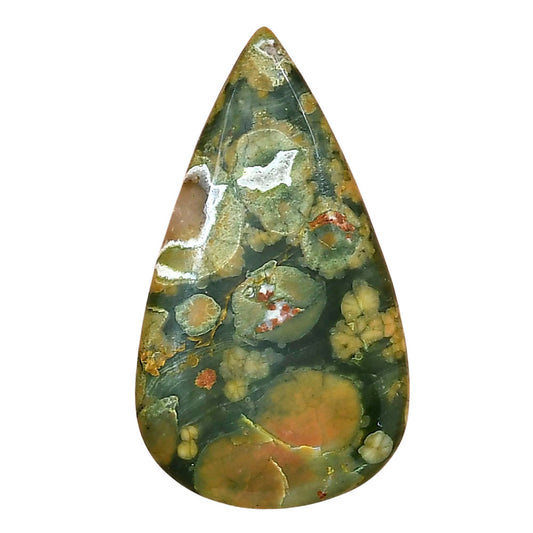 Rhyolite - Rainforest Jasper 36x20.5x4.5 mm Pear Gemstone LS03480-58