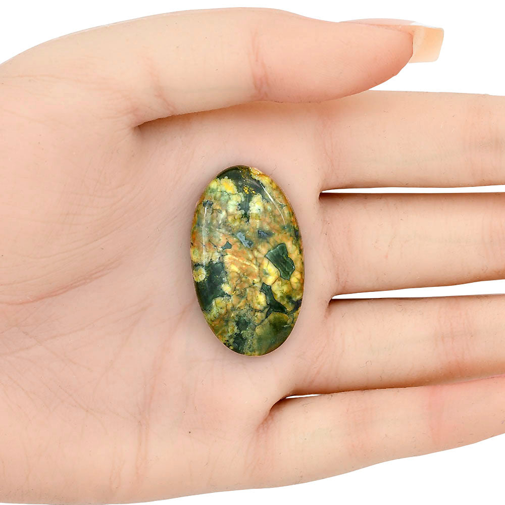 Rhyolite - Rainforest Jasper 35.1x20.65x6 mm Oval Gemstone LS03485-58