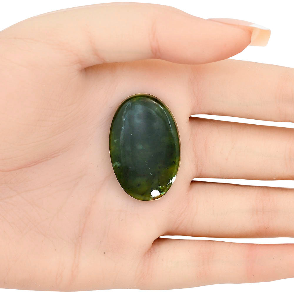 Chrome Chalcedony 33.1x22.1x5.5 mm Oval Gemstone LS03586-61