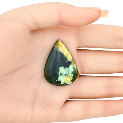 Chrome Chalcedony 34.7x25.6x5.5 mm Pear Gemstone LS03594-61