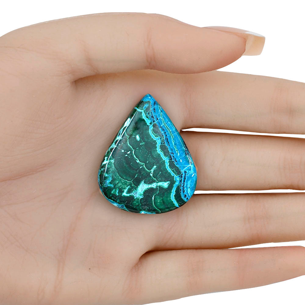 Azurite Malachite 36.4x30x4.7 mm Heart Gemstone LS03645-63