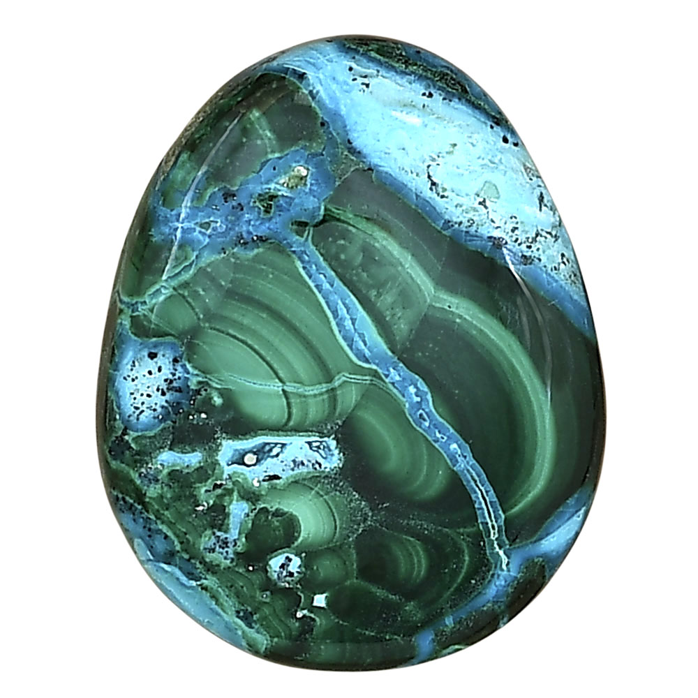 Azurite Malachite 27.2x21.8x5.5 mm Oval Gemstone LS03650-63
