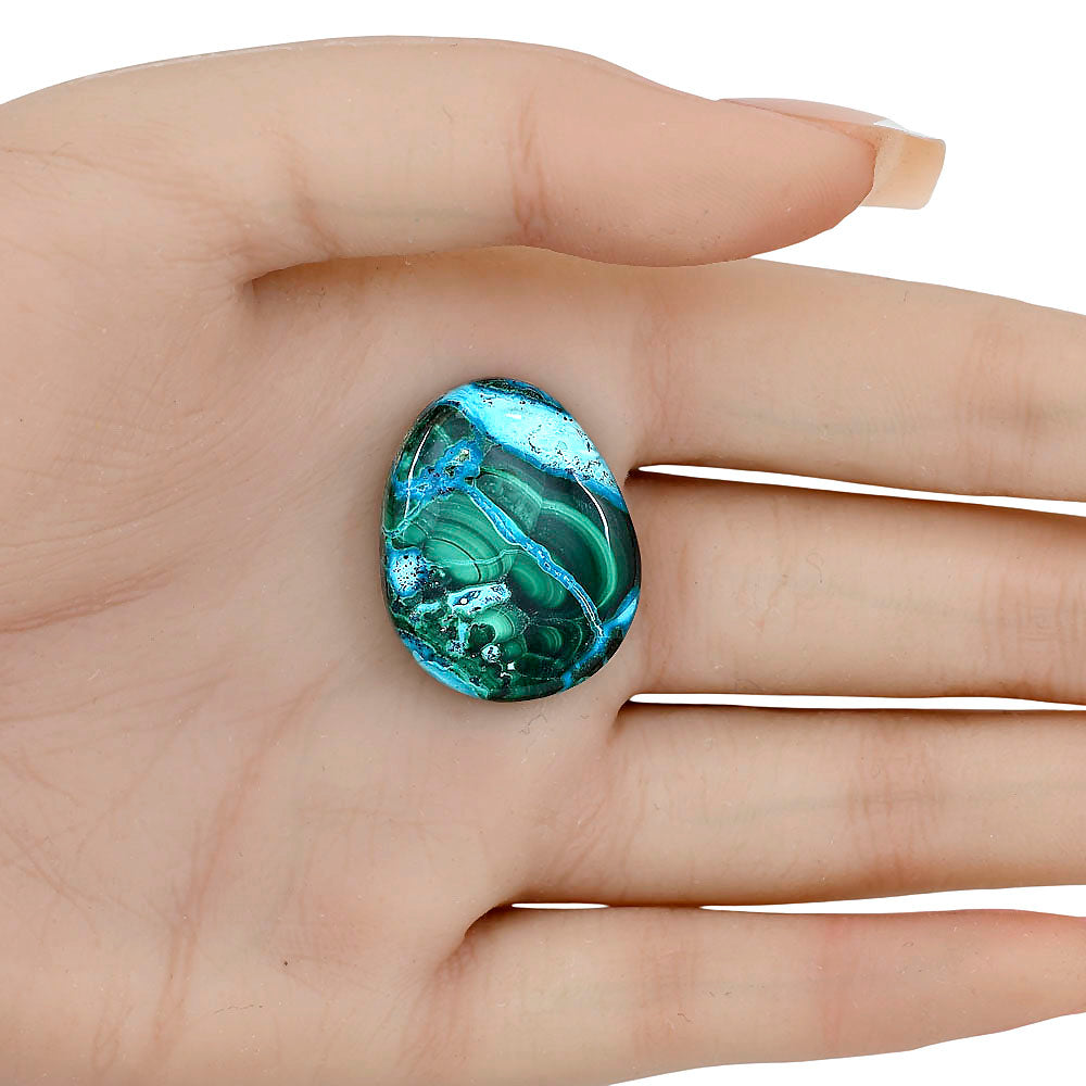 Azurite Malachite 27.2x21.8x5.5 mm Oval Gemstone LS03650-63