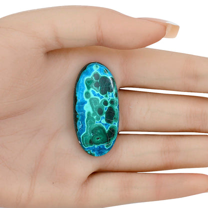 Azurite Malachite 41.5x20.3x5 mm Oval Gemstone LS03654-63