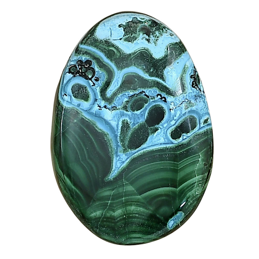 Azurite Malachite 29x20.15x5 mm Oval Gemstone LS03656-63