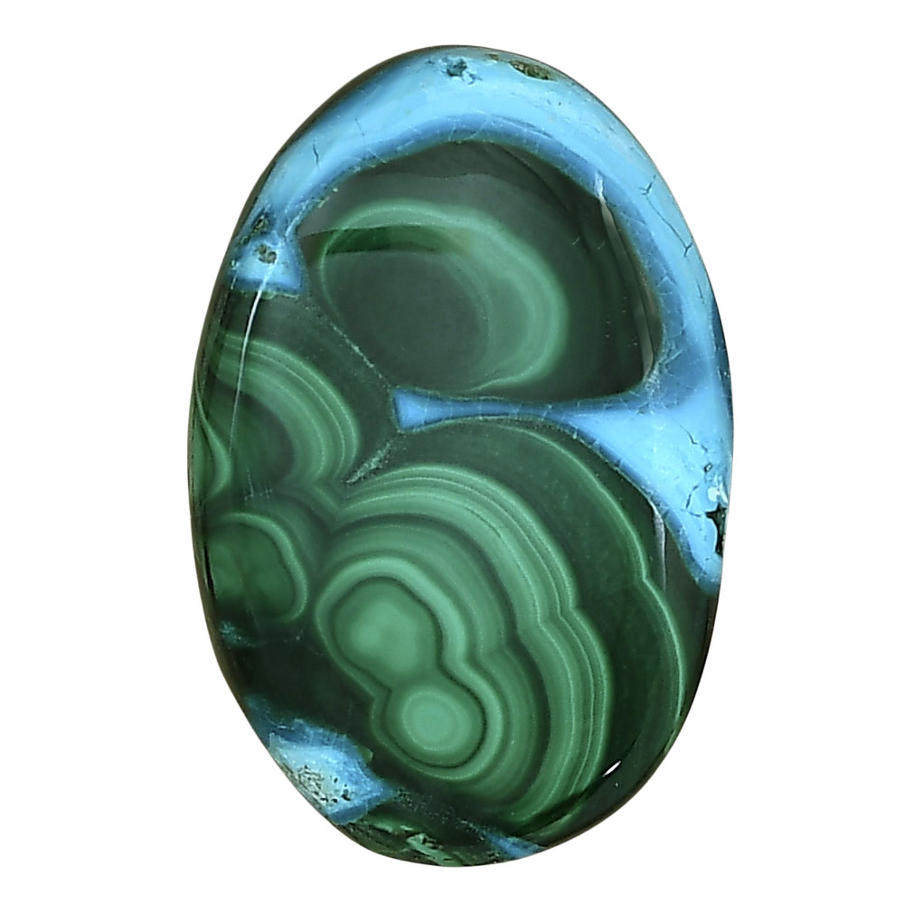 Azurite Malachite 32x21.3x5.7 mm Oval Gemstone LS03658-63