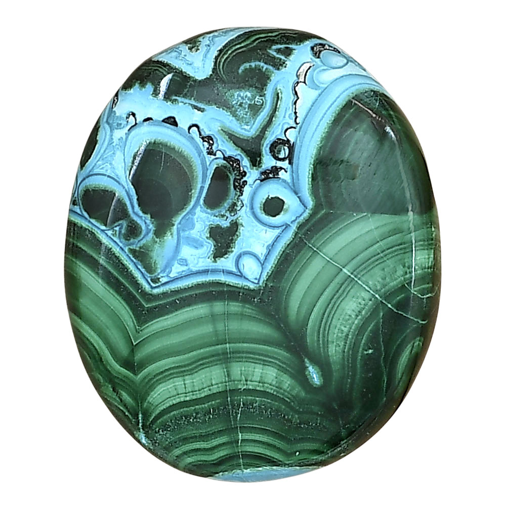 Azurite Malachite 29.5x24.45x5 mm Oval Gemstone LS03660-63