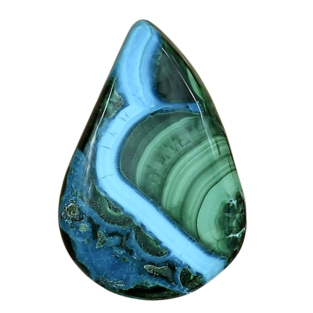 Azurite Malachite 28.4x19.1x5 mm Pear Gemstone LS03668-63