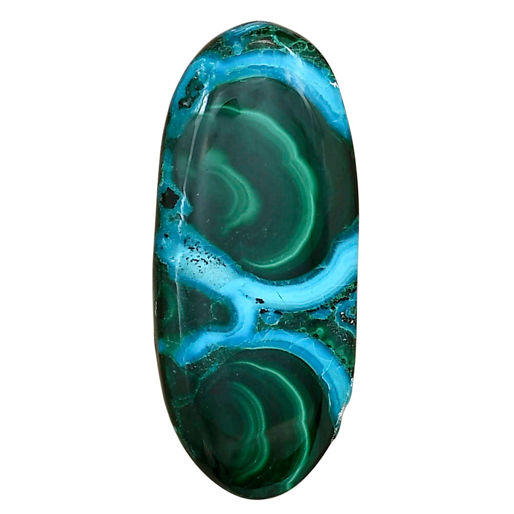 Azurite Malachite 38.75x16.7x5.3 mm Oval Gemstone LS03669-63