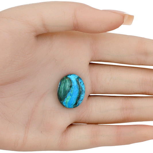Azurite Malachite 20.65x16.4x5.3 mm Oval Gemstone LS03675-63